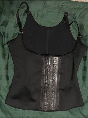 Ann Michell Black Shapewear waist trainer with Front Hook Panel